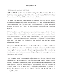 IFC Increases Its Investment in UT Bank