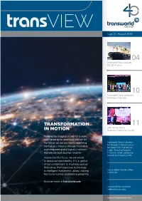 Newsletter of the Transworld Group Issue 31, August 2018
