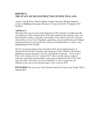 Report 6 the State of Deconstruction in New Zealand