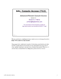 Adv. Console Access (T12)