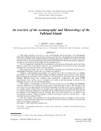 An Overview of the Oceanography and Meteorology of the Falkland Islands
