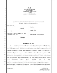 Parler V. Amazon Web Services