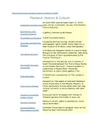 Thailand: History & Culture