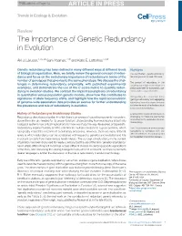 The Importance of Genetic Redundancy in Evolution