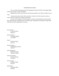Topographical Map Index