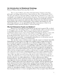 An Introduction to Relational Ontology Wesley J