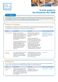 LCP Brief Guide to the Pensions Act 2008