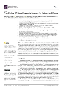 Non-Coding Rnas As Prognostic Markers for Endometrial Cancer