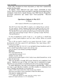 Opensource Software in Mac OS X V. Zhhuta