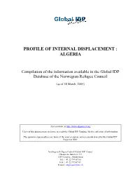 Profile of Internal Displacement : Algeria