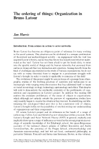 The Ordering of Things: Organization in Bruno Latour