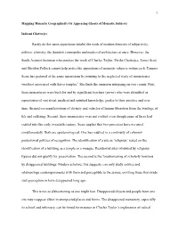 1 Mapping Monastic Geographicity Or Appeasing Ghosts of Monastic Subjects Indrani Chatterjee