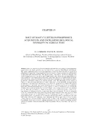 Chapter 19 Role of Root Clusters in Phosphorus
