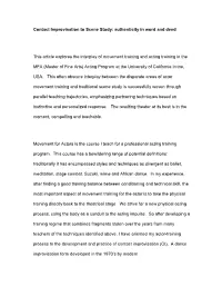 Contact Improvisation to Scene Study: Authenticity in Word and Deed