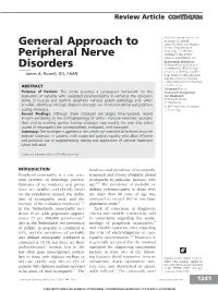General Approach to Peripheral Nerve Disorders