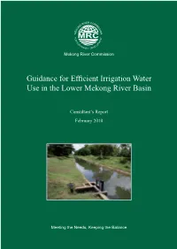 Guidance for Efficient Irrigation Water Use in the Lower Mekong River Basin