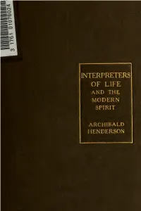 Interpreters of Life and the Modern Spirit