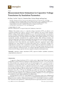 Measurement Error Estimation for Capacitive Voltage Transformer by Insulation Parameters