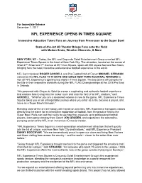 Nfl Experience Opens in Times Square