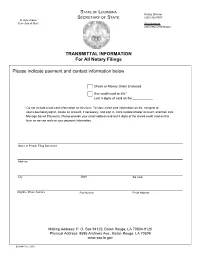 Application to Qualify for Appointment As Notary Public Secretary of State La