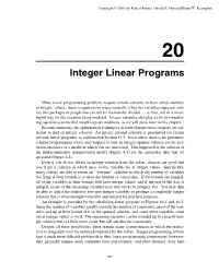 Integer Linear Programs