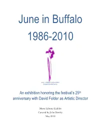 June in Buffalo 1986-2010, Arranged Alphabetically by Composer