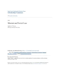 Marxist and Soviet Law Stephen C