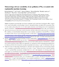 Meteorology-Driven Variability of Air Pollution (PM1