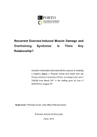 Recurrent Exercise-Induced Muscle Damage and Overtraining Syndrome: Is There Any Relationship?