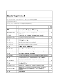 Standards Published
