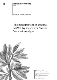 The Measurement of Antenna VSWR by Means of a Vector Network