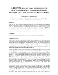 X-Trepan: a Multi Class Regression and Adapted Extraction of Comprehensible Decision Tree in Artificial Neural Networks