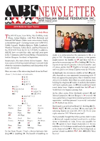 AUSTRALIAN BRIDGE FEDERATION INC. EDITOR: Stephen Lester NO