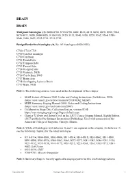 Brain: Summary Stage 2018 Coding Manual V2.0