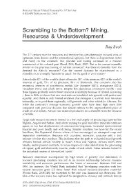 Mining, Resources & Underdevelopment