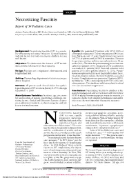 Necrotizing Fasciitis Report of 39 Pediatric Cases