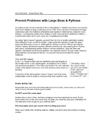 Prevent Problems with Large Boas & Pythons