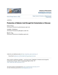 Production of Malonic Acid Through the Fermentation of Glucose