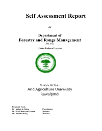 Self Assessment Report, Department of Forestry and Range