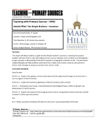 Teaching with Primary Sources – MHU Lesson Plan: the Wright Brothers