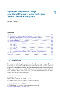 Update to Preparation Design 1 and Clinical Concepts Using The