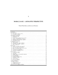 1 Modal Logic: a Semantic Perspective