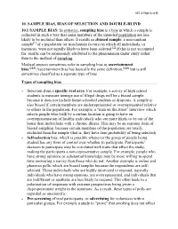 10. Sample Bias, Bias of Selection and Double-Blind