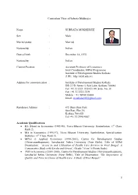 Curriculum Vitae of Subrata Mukherjee 1 Name