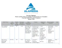 Executive Summary For