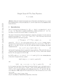 Simple Zeros of the Zeta Function 2 Form Ρ, T R