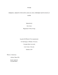 Thesis Personal Growth Initiative and Calling