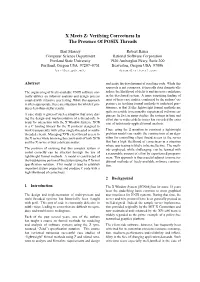 X Meets Z: Verifying Correctness in the Presence of POSIX Threads