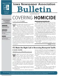 COVERING HOMICIDE CALENDAR a DART CENTER TIP SHEET NEWSGATHERING and REPORTING STAGE of EVENTS Remember This Is About a Person