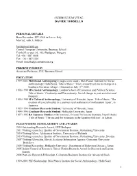 Curriculum Vitae Davide Torsello